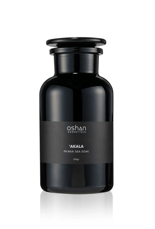 OSHAN CALM ʻAKALA Sea Soak, a Hawaiian sea salt bath soak made in Maui, Hawaii.