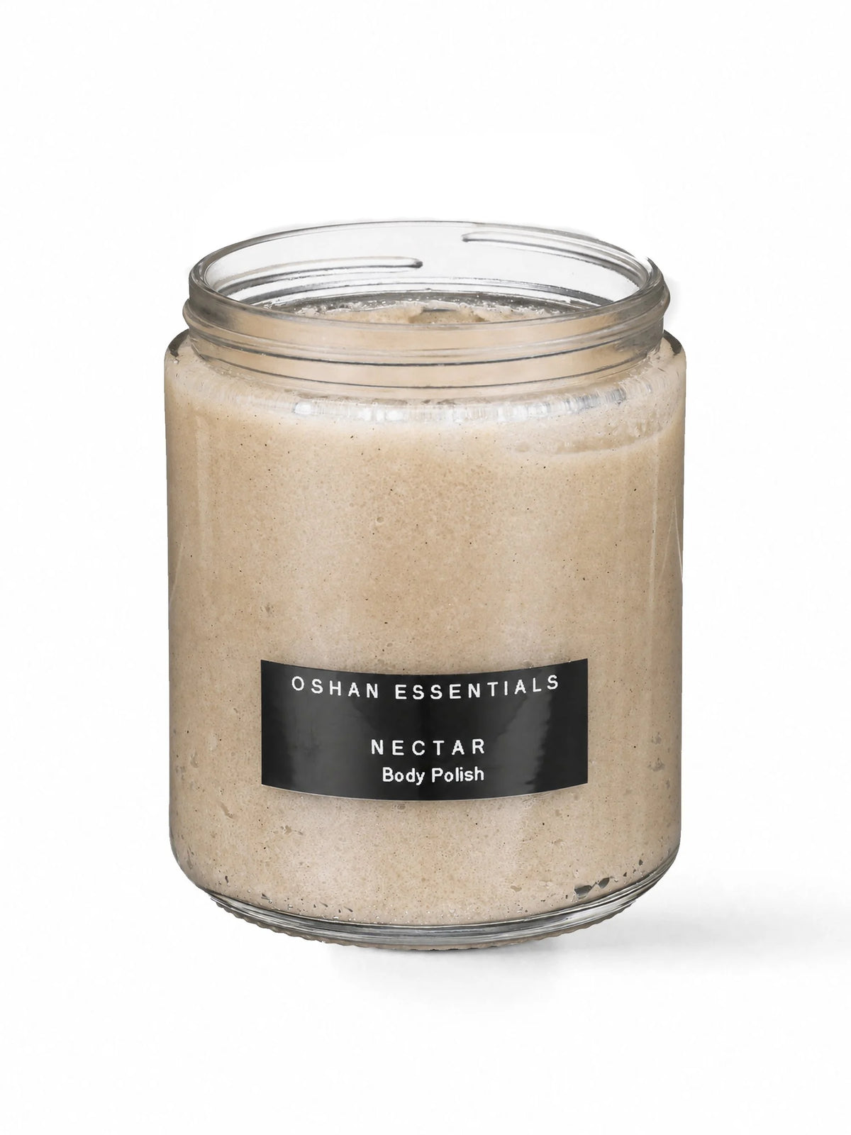 NECTAR Body Polish in a clear glass apothecary jar