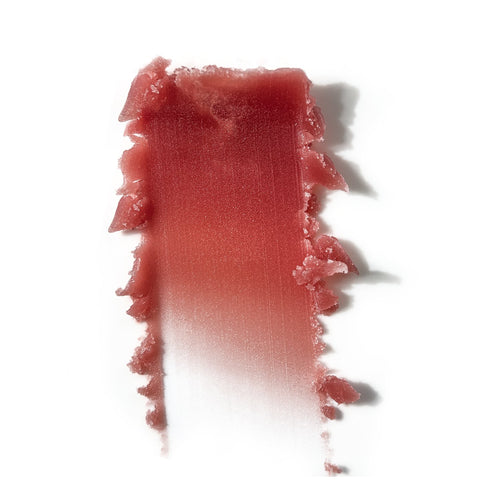 Texture swatch of the red-tinted OSHAN ACACIA Balm drawn across white.