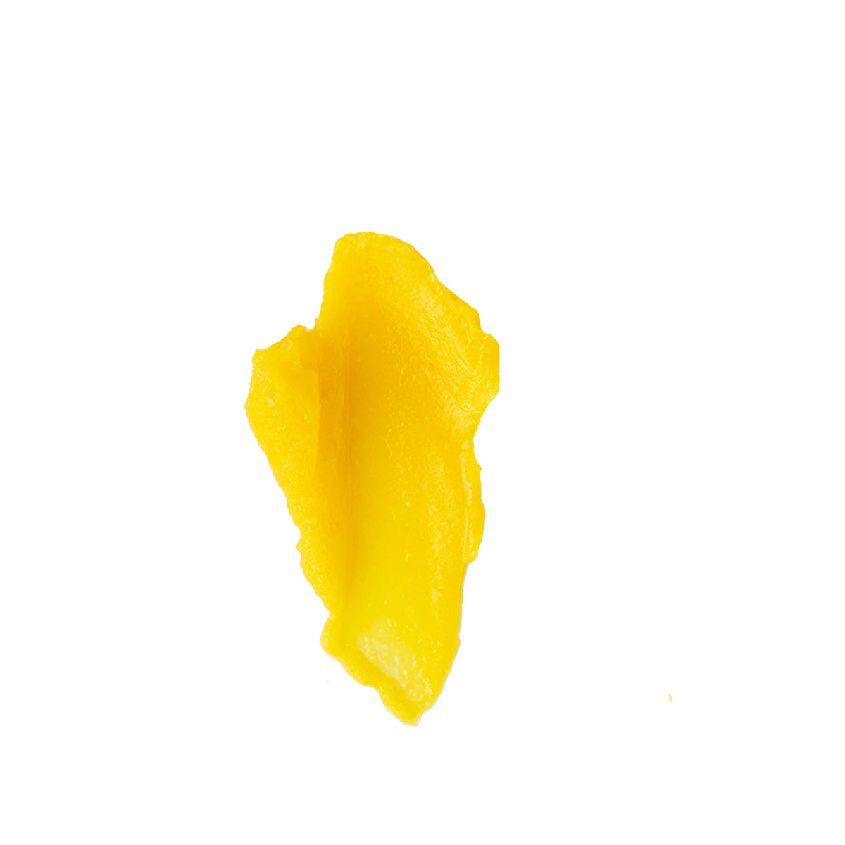 Texture swatch of the yellow OSHAN ALOHA Lip Vitality Balm on white.