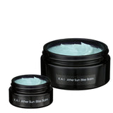 Travel and full size jars of OSHAN KAI After Sun Bliss Balm, both open.