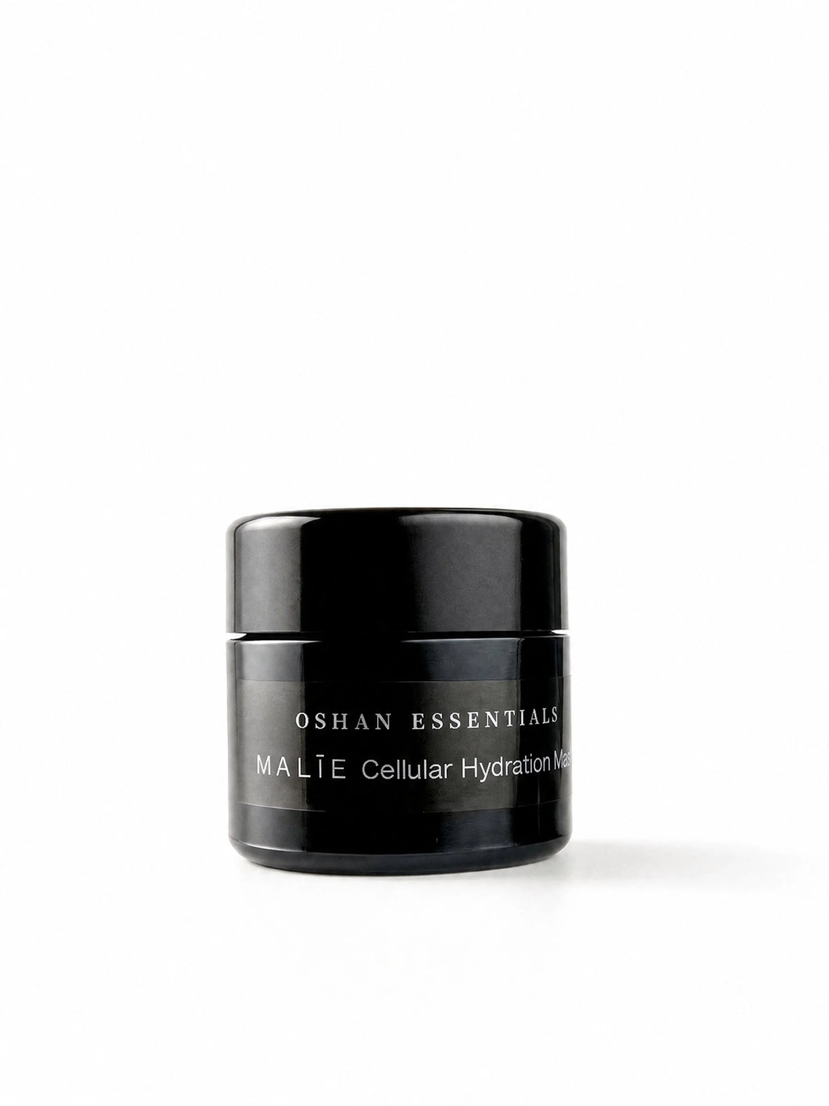 OSHAN MĀLIE Cellular Hydration Mask in its black jar on a white background.
