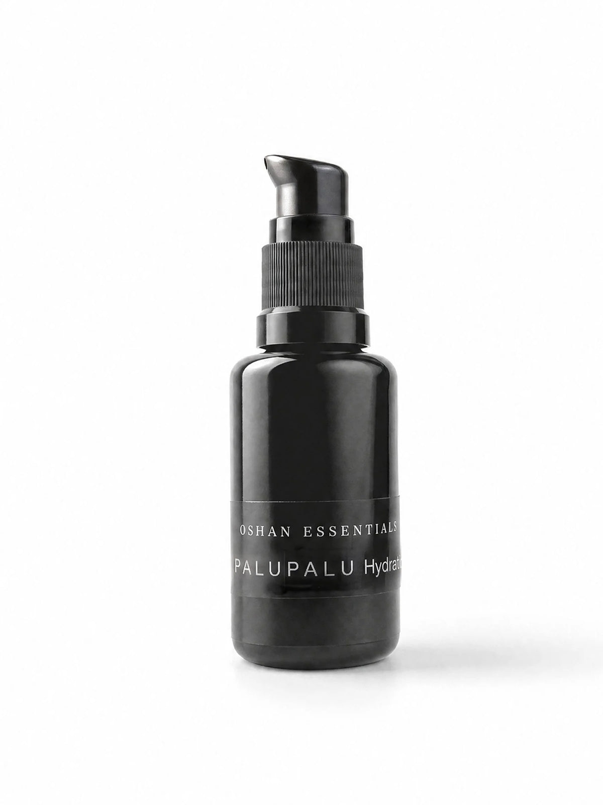 OSHAN PALUPALU Hydration Serum in its black pump bottle on a white background.