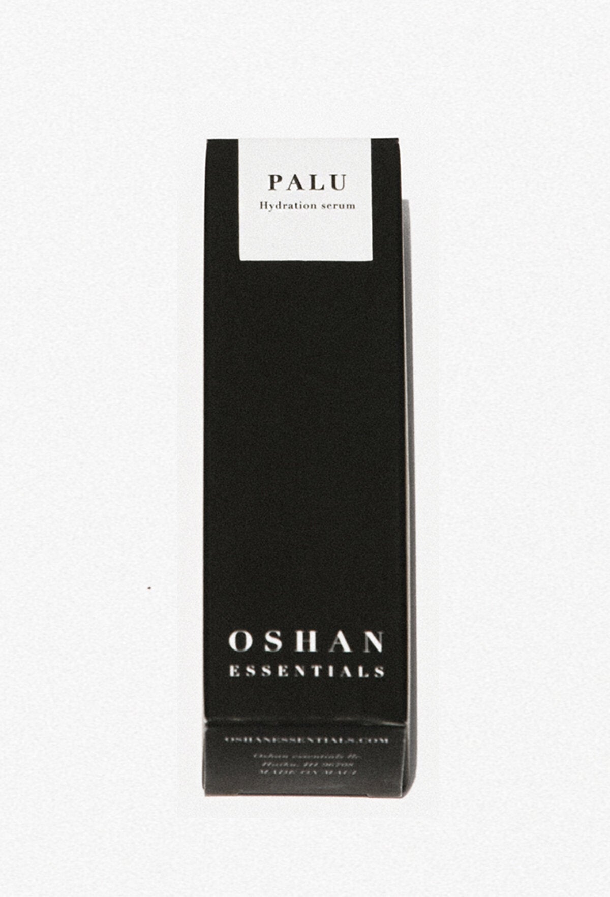 The OSHAN PALUPALU Hydration Serum box standing on a white background.